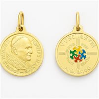 Ciondolo uomo in oro giallo smaltato 6.10 g – Giovanni Paolo II – Idee Preziose dal 1987 - IP.CHK18G/92